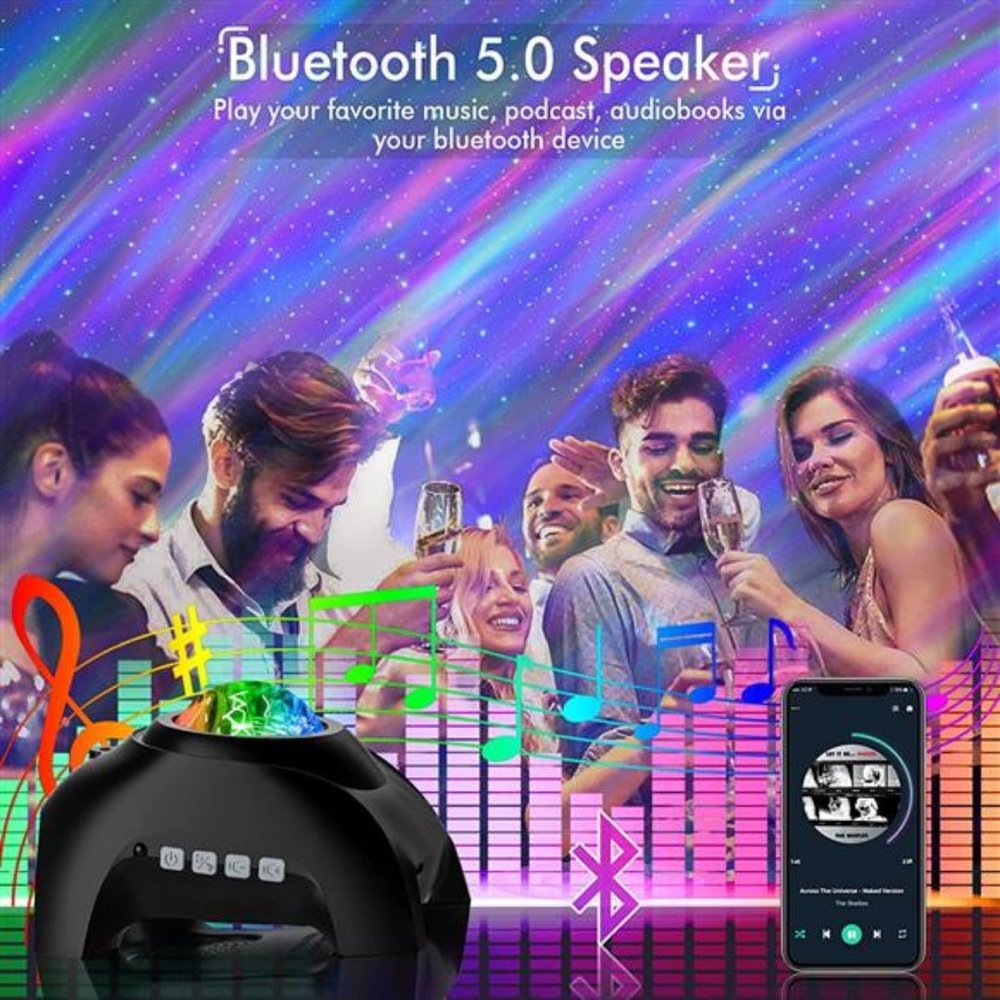 Star Projector, Bluetooth Speaker and White Noise Aurora Projector